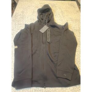 VRST Mens Pinnacle Fleece Full Zip Pure Black Hoodie Jacket Size S NWT